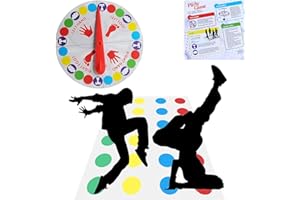 Twister Géant,Tapis de Jeu Twisting,Tapis de Jeu d'Équilibre,Twister Jeux,Tapis de Jeu avec des Taches Colorées,Jeu de pour Exercer Equilibre et Flexibilité,Twister Geant,pour Adultes et Enfants,1 Set