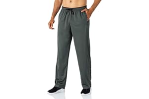 Butrends Pantalon de Jogging pour Homme Pantalon de Course léger avec Poches zippées Pantalon de Sport Taille élastique Pantalon de survêtement à Fond Ouvert