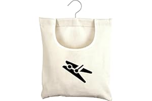 Epunk Peg Bag Reusable Peg Basket Pegs for Washing Line with Bag 30 x 25 cm Canvas Peg Bags for Washing Line Peg Organisation Hanger for Washing Line Rotary Airer Laundry Clips Storage Sack