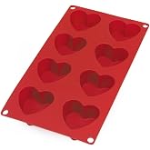 L&eacute;ku&eacute; Gourmet Heart Platinum Silicone Mold, Red, 8 Cavity