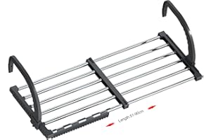 ANEWSIR Radiator Clothes Airer Clothes Drying Rack, Stainless Steel Extendable Foldable Airer Indoor (51-95 cm), Wind-proof Socks Hanger Rack Included.
