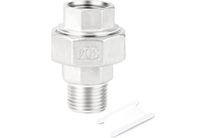 TAISHER 1 PCS 304 Stainless Steel Union，1/2" BSP Male x 1/2" BSP Female Cast Pipe Fitting