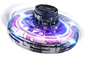FLYNOVA Mini Drone UFO Palla Volante, Flying Ball Upgrade Flight Gyro Flying Spinner, Con 360° luce a LED illuminata, Adatto Per Bambini Adulti Interni Esterni Volanti Giocattoli (Nero)