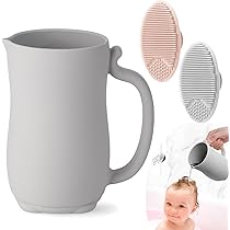Tazza per risciacquo per bambini, con manico ergonomico a cascata, versatore per acqua da bagno, tazza per lavare i capelli, shampoo, erogatore per acqua da bagno per lavare i capelli