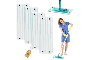 DRUFOFUL 4 Pièces Serpillères de Rechange pour Leifheit Clean Twist XL Micro Duo 49x15cm Kit, pour Leifheit Clean Twist XL Micro Duo Housses de Rechange en Microfibre, pour Tous Les Sols, Décontamination