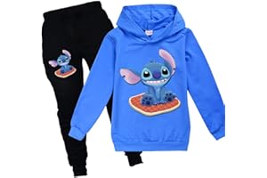 Proxiceen Stitch - Sudadera con capucha y diseño de dibujos animados para niños y niñas
