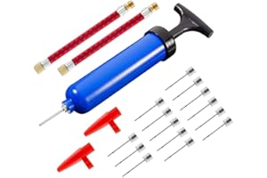 Girls'love talk Ballpumpe, Ball Pumpe mit mit 14 Nadeln, 2 Düse und 2 Flexiblem Schlauch, für Basketball, Fußball, Volleyball, Rugby Ball, Luftballons, Swimming Ring und Andere Aufblasbare Bälle