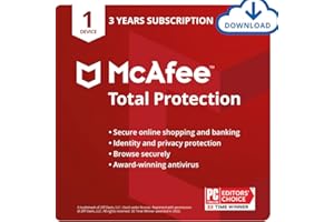 McAfee Total Protection 2024 | 1 Device, 3 Year | Antivirus Internet Security Software | Password Manager & Dark Web Monitori