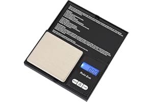 CAM2 Waga kieszonkowa, waga drobna, 200 x 0,01 g, waga ozdobna z wyświetlaczem LCD i 7 jednostkami, mini waga gramowa, waga cyfrowa, złota