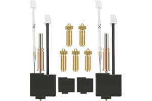 HIKUDIY Kobra 3 V2/Kobra 3 Hotend, Extruder-Druckkopf Hot-End-Kit mit 5 zusätzlichen Messingdüsen & 2 Silikonsocken für ANYCUBIC Kobra 3/Kobra 3 V2 Combo 3D-Drucker