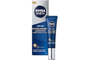 BEIERSDORF NIVEA MEN Crema per gli occhi ialuronica anti-età (15 ml), cura i segni di affaticamento, idratante riduce visibilmente le rughe nella zona degli occhi