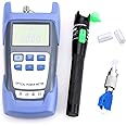 20KM Fiber Optical Power Meter with Aluminum Visual Fault Locator and FC-LC Adapter Fiber Optic Cable Tester Checker Test Tool for CATV Telecommunications Engineering Maintenance