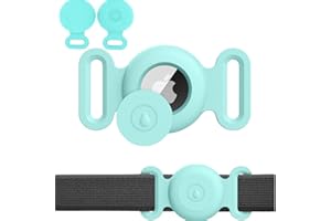 ANEI Waterproof Airtag Case for Dog Cat Collar, Apple Air Tag Protective Holder GPS Tracking Finder for Pet, Silicone Case for Dog Collar Cat Loop Holder Pet Accessories, Greener - L