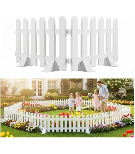 Ringhiera Per Esterni Giardino STACCIONATA STECCATO BORDURA Recinzione In Resina Aiuole 294924 - Foto 5