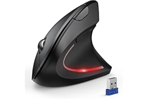 TECKNET Ergonomische Maus, Kabellose Bluetooth Vertikale Maus(BT 5.0+BT 3.0+2.4G), 6 Einstellstufen bis 4800 DPI, Optisch Leise Wireless Mouse für Laptop/PC/Mac/Tablet/iPad(Win/Android/iOS), 6 Tasten