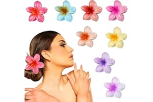 DADAZHENXUAN 8PCS Haarspange Blume,Hawaii Haarspange für Frauen,Blumen Haarklammer Set,Haarklammer Groß Blumen,Bunt Blumen Haarschmuck für Damen,Haarklammer Blume für Dickes Haar (A)