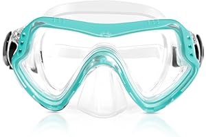 LXUBDXY Masque Plongée Enfant, Lunettes Piscine Enfants 6-16 Ans pour Garçons Filles, Masque de Plongée avec Nez, 180°View HD Anti-Buée Anti-Fuite Lunette de Plongée pour Plongée, Snorkeling