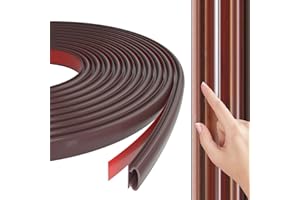 KAYLEINSTER 300cm Brown D-Shape Rubber Weather Stripping Door Seal Strip Draught Excluder for Doors,Self-Adhesive Waterproof Soundproof Door Seal Strip Weather Stripping for The Protection of Large Gap Door Frame