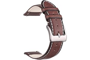 Berfine Pasek do zegarka ze skóry licowej, szybkie odpinanie, szerokość do wyboru - 18 mm, 20 mm, 22 mm