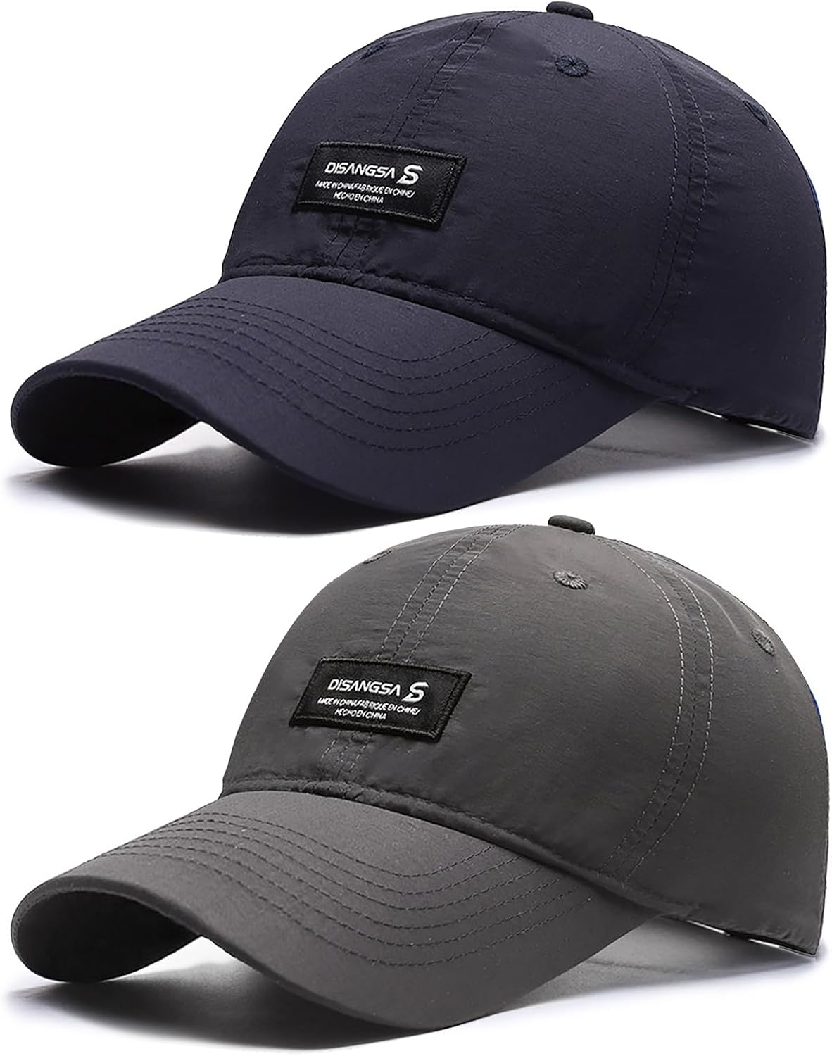 LCKEBT 2 Packs Gorras Verano Running Hombre Impermeable, Gorra de Béisbol Secado Rápido Protección Solar, Sombrero de Sol de Transpirable Ligeras Plegable para Senderismo Pesca Jungla
