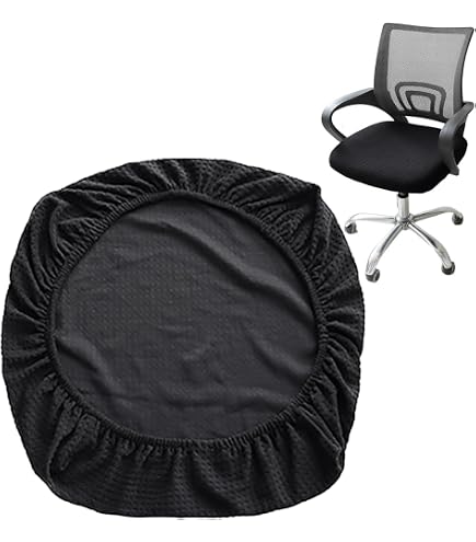 Bieiyhe Lot De 2 Housses De Chaise De Bureau Noires Élastiques - Protection Universelle Siège Pivotant, Housse Fauteuil Lavable Et Respirante
