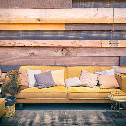 FOTOTAPETE 350x245 cm - VLIES TAPETE PREMIUM - PROFI QUALITÄT - 3 Farben zur Auswahl - Top moderne Wanddeko - Wandbilder XXL - Riesen Wandbild - Top Design Tapete - Neue exklusive Edition mit noch besser Druckauflösung - Deutsches Premium Vlies - Bretter holz Textur braun rosa grau f-B-0045-a-b