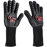 Premium Grillhandschuhe Hitzeschutz BBQ Backen Handschuhe Hitzebeständige rutschfest Kochhandschuhe Ofenhandschuhe bis…