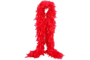 THARAHT Boa de plumas de pavo rojo 2 yardas 100g para DIY Craft Home Dancing Wedding Party Halloween Costume Decoration Feather Boa