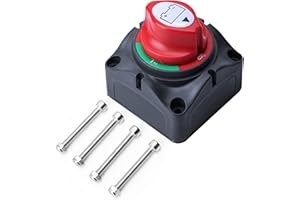 OPP ULITE Battery Isolator Switch 12V-48V Batterie Disconnect Switch Kit, Marine Battery Shutoff Switch 12V Max 300A for Truck Marine Boat Van Caravan Automotive (A701N)