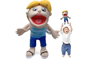 AOMANTIC SARL Jeffy Puppet Handpuppe für Kinder, Jeffys Klassenkamerad Plüschtier mit funktionierendem Mund, Jeffy Handpuppe Puppe Niedlicher, Cartoon Jeffy Puppet Weiches Plüsch Spielzeug Handpuppe (M1)