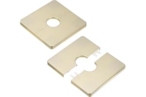 M METERXITY 2-Pack Flangia A Parete Divisibile, Per Tubo Con Diametro Esterno 0.8 Pollici/20mm Piastra Di Copertura ABS Quadrata Autoadesiva Piastre Dell'acqua/Rubinetti [Tono Oro]