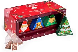 ‎ENGLISH TEA SHOP ETS - BIO Wintertee Box "Oh Tannenbaum", Tee Geschenk und Weihnachtsdeko, Wichtelgeschenk, Geschenkanhänger, 6 Pyramidenbeutel
