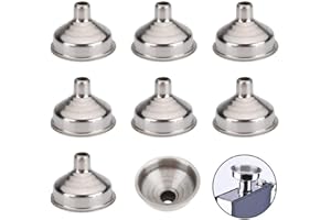 KNR HARMONY Embudo para Petaca 8mm 8 Piezas Embudo de Acero Inox Pequeños para Botellitas Frascos