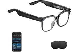 Tulbeys AI Smart Camera Brille - HD 1080P Video, Foto, Sprachübersetzung: Mit wechselbaren Sonnen-/Blaulichtschutzgläsern, Einsatzbereich Outdoor, Radtouren, Wandern, Reisen