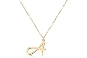 UMAGICBOX Collier Pendentif lettre initiale Personnalisée pour Femmes, Plaqué Or 18K - Longueur Ajustable, Élégant et Résistant à la Décoloration, Cadeau Parfait pour Anniversaire, Noël - Collection Alphabet