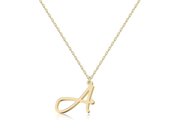 Collier Pendentif lettre initiale Personnalisée pour Femmes, Plaqué Or 18K - Longueur Ajustable, Élégant et Résistant à la Décoloration, Cadeau Parfait pour Anniversaire, Noël - Collection Alphabet