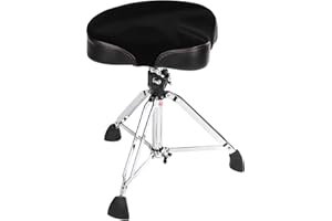 Sgabello per tamburo Gibraltar, sgabello per tamburo serie 9000 per moto, serie Pro, 9608M (diametro: 32 cm, Super Lock, perno rotante per la regolazione dell'altezza, piedini in gomma 'Super Foot')