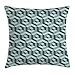 Produktbild Modern Throw Pillow Cushion Cover, Maze Style Digital Dimension Cube Abstract Futuristic Continuous Lines Artsy Graphic, Decorative Square Accent Pillow Case, 18 X 18 Inches, Slate Blue
