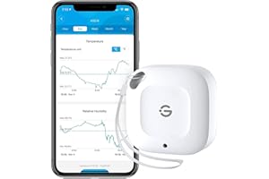 GoveeLife 262ft Bluetooth Thermometer Hygrometer, Smart Temperature and Humidity Meter with App Notification Alarm, 2-Year Free Data Export, Suitable for Bedroom, Greenhouse, Wine Cellar