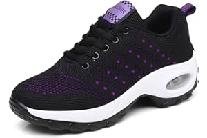 KAUSON Kuason Femmes Air Respirant Mesh Sports Chaussures de Course Choc Absorbant Trainer Courir Sneakers Outdoors Jogging Trainers Trainers Running Fitness Léger Chaussures Noir Gris Violet 35-42