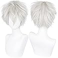 Anangel Free Hair Cap+ For Adults For Kids Tokyo Ghoul Tokyo Guru Kaneki Ken Cosplay Wig Silver White Cosplay Convention Costume Wigs