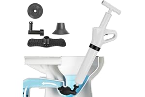 PZJFH Air Drain Toilet Unclogger, with 4 Replaceable Heads Plunger Toilet Unblocker Sink Unblocker High Pressure Plunger Kit, for Sink Toilet Floor Drain and Pipe Clog