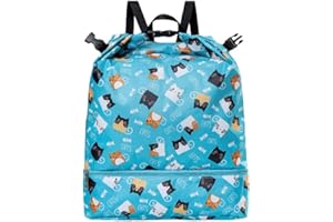 CRSUSUKJ Mochila Cuerdas,Seco-húmedo Compartimento para Zapatos Mochila,de Buceo Mochila Piscina de Playa Para Deportes regalo para niños y adolescentes.…