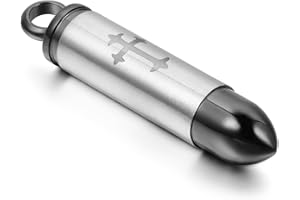 OIDEA Pastillero colgante de acero inoxidable, cápsula de emergencia con collar para hombre y mujer