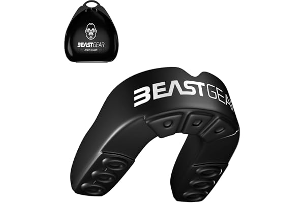Beast Gear Sport Protège Dents - Protezione Denti e Mascella, Adatto per Boxe, Paradenti MMA, Rugby, Calcio, Hockey con Custodia Igienica,per Adulti e Adolescenti (11+)