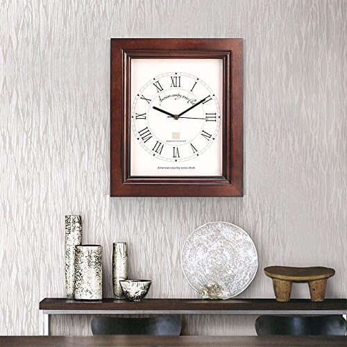 WZ Wallclock square large wood wall clock silent quartz American Minimalist unique creative wall decoration living room bed room bar restaurant office