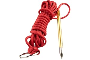 PARACORD PLANET 10 pies 550lb Paracord Pesca Stringer Fish Holder con Aguja de enhebrar de Metal y Anillo Dividido de 1 Pulgada