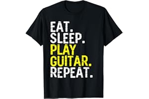 MUSIQUE GROUPE IDÉE CADEAU POUR GUITARISTE GUITARE Mange Dors Joue De La Guitare Répete Guitare T-Shirt