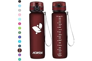 AORIN Sportowa butelka na wodę - 350 ml/500 ml/750 ml/1 l, butelka na siłownię Tritan bez BPA i butelki do picia, szczelna, otwierana pokrywka/dzieci, dorośli, siłownia, sporty na świeżym powietrzu
