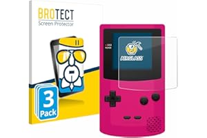 brotect Glass Screen Protector Film compatible with Nintendo Gameboy Color (3 Pack) - Glass-Foil 9H Protection [Scratch Resistant, High Clarity]